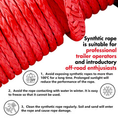 X-BULL 12V Electric Winch 14500LBS synthetic rope with winch mounting plate