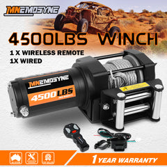 12V Electric Winch 4500LBS Winch Steel Cable Trailer Towing Remote ATV UTV