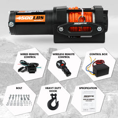 Electric Winch 4500lbs Winch Synthetic Rope Wireless Towing Trailer ATV Winch UTV Winch 4WD