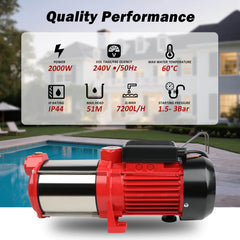 ETOSHA 2000W Garden Water Pump High Pressure 4-Stage Tank Irrigation Water Pump