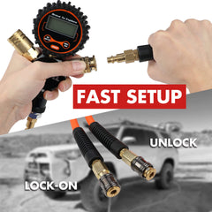 X-BULL 4 Tire Inflation Indeflate Digital 4 Hose 4 Tire Inflation Tyre Deflation System Equalizer
