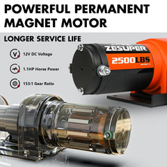 2500LBS Electric Winch Wireless Remote Synthetic Rope Wireless Remote ATV UTV BOAT