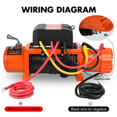 ZESUPER 12V Electric Winch 14500lbs Synthetic Rope Wireless Remote ATV UTV 4WD