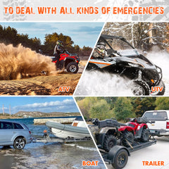 4500lb Electric Winch 12V Synthetic Rope Wireless RemoteX2 ATV Winch Kit Boat Winch UTV 4WD Orange