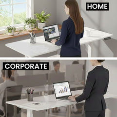 FORTIA Sit to Stand Standing Desk, 160x60cm, 72-118cm Electric Height Adjustable, White Desktop/Silver Frame