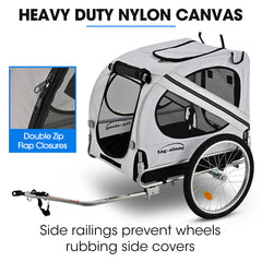 TAG-ALONG Pet & Cargo Bike Trailer, Bicycle Pet & Cargo Trailer, Cargo Carrier, Grey