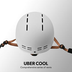 Valk Retro Bike Helmet, 56-61cm S, M, L Universal Dial Fit System, Arctic White