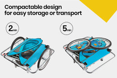 Tag-along Kids Bike Trailer Child Bicycle Pram Stroller Children Jogger Blue
