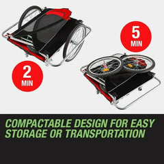 Tag-Along Kids Bike Trailer Child Bicycle Pram Stroller Children Wheel Jogger Red