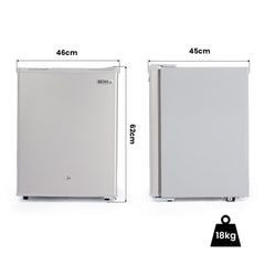 GECKO 70L Portable Bar Fridge and Freezer 12V/24V for Camping, Caravans, Silver