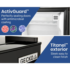 GECKO 125L Portable Upright Fridge, 12V/24V for Motorhome, Caravan, Silver