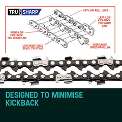 BAUMR-AG 2 x Chains for a 20" Bar Chainsaw, 76DL .325" Pitch .058" Gauge Low Kickback