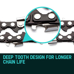 BAUMR-AG 2 x Chains for a 20" Bar Chainsaw, 76DL .325" Pitch .058" Gauge Low Kickback
