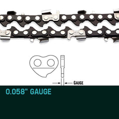 BAUMR-AG 2 x Chains for a 20" Bar Chainsaw, 76DL .325" Pitch .058" Gauge Low Kickback