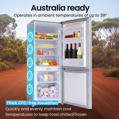 GECKO 139L Upright Portable Fridge / Freezer, 12V/24V for Motorhome and Caravan, Silver