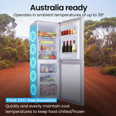 GECKO 160L Upright Portable Fridge / Freezer, 12V/24V for Motorhome and Caravan, Silver