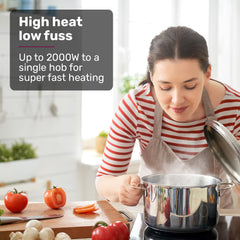 EUROCHEF Double Induction Benchtop Cooktop, 9 Heat Levels, Fast Electric Portable Cooker, Touch Controls, Standard 10A Power Plug