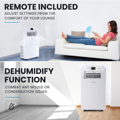CARSON 2.9kW Reverse Cycle Portable Air Conditioner and Heater, with Dehumidifier, Cooling and Heating AC