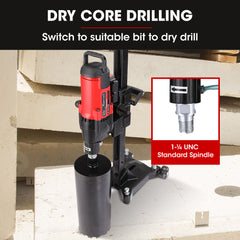 BAUMR-AG 3200W 280mm Wet/Dry Core Drill w/ Wheeled Stand & 127mm Bit Combo, for Concrete Coring Hole Drilling