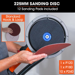 UNIMAC 1800W Drywall Sander Plaster Automatic Wall Gyprock Vacuum System