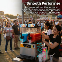 POLYCOOL 24L Double Tank Commercial Slush Machine, Digital Control Panel, SAA Approved, Juice and Frozen Slushy Maker