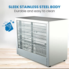 EUROCHEF Electric Food Warmer Display, 1000W, 4-Tier Stainless Steel