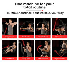 PROFLEX Multi-Station Compact Home Gym Set, 150lbs Weight Plates- M8000