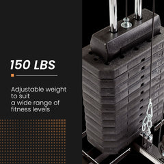 PROFLEX Multi-Station Home Gym Set with 98lbs Weight Plates- M8000