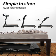 PROFLEX TRX3 Electric Treadmill, Compact Size, Foldable, USB/MP3, Pulse Sensors
