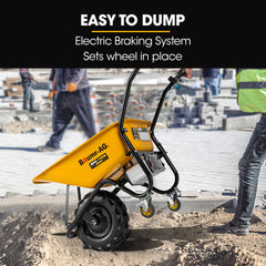Baumr-AG 36V Battery Powered Wheelbarrow Motorised Electric, 80L Bucket Volume, 260kg Capacity