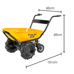 Baumr-AG 36V Battery Powered Wheelbarrow Motorised Electric, 100L Bucket Volume, 4 Wheel, 260kg Capacity