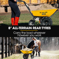 Baumr-AG 36V Battery Powered Wheelbarrow Motorised Electric, 100L Bucket Volume, 4 Wheel, 260kg Capacity