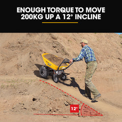 Baumr-AG 36V Battery Powered Wheelbarrow Motorised Electric, 100L Bucket Volume, 4 Wheel, 260kg Capacity