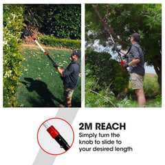 BAUMR-AG 20V SYNC Cordless Pole Saw & Hedge Trimmer Combo, 8 inch Chainsaw Pruner, Telescopic Handle, with Battery and Charger Kit