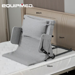 Equipmed Electric Adjustable Bed Backrest, German-Engineered Power Lifting Back Support with Remote Control, Grey