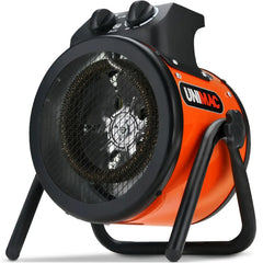 UNIMAC 2kW Industrial Electric Space Fan Heater, Tilt Angle, Fast Heating, 2 Heat Settings, Portable for Workshop and Garage Use