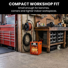 UNIMAC 2kW Industrial Electric Fan Heater, 2 Heat Settings, Fast Heating, Compact Portable Box Design for Workshop and Garage Use