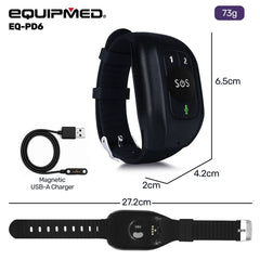 EQUIPMED GPS Fall Detection Emergency Bracelet with SOS Button, for Seniors, 2 Way Calling, Location Tracking, Speed Dial, iPhone and Android Compatible