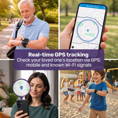 EQUIPMED GPS Fall Detection Emergency Bracelet with SOS Button, for Seniors, 2 Way Calling, Location Tracking, Speed Dial, iPhone and Android Compatible