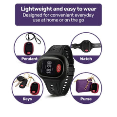EQUIPMED Fall Detection Alarm Watch/Pendant with GPS and SOS Emergency Button, for Seniors, Location Tracking, 2-Way Calling, iPhone and Android Compatible