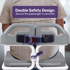 Equipmed Patient Lift Transfer Chair, Easy Hydraulic Height Adjustment, Shower Compatible, Over Toilet, Removable Commode, for Seniors Elderly Disabled