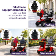 EQUIPMED Mobility Scooter Basket for VentureCruise, LeisureCruise & ProRider, Simple Tool-less attachment