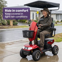EQUIPMED Mobility Scooter & Power Wheelchair Shade Canopy Roof, 1-Inch Mount, 3 Height Settings, Black