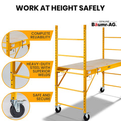 Baumr-AG 450kg Mobile Scaffold High Work Platform Scaffolding Portable
