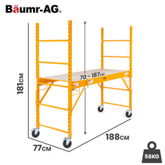 Baumr-AG 450kg Mobile Scaffold High Work Platform Scaffolding Portable