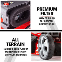 Baumr-AG 248cc Lawn Mower 4-Stroke 21 Inch Petrol Lawnmower 4-in-1 Self-Propelled Electric Start