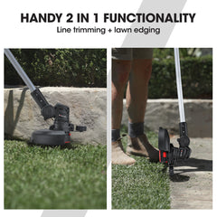 BAUMR-AG LN3 20V SYNC Cordless 2in1 Line Trimmer & Lawn Edger, with Battery and Charger Kit, Adjustable head, Guide Wheel
