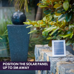 PROTEGE Contemporary Solar Powered Water Feature Fountain with LED Lights - Dark Grey
