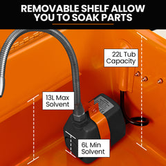 Unimac 22L Auto Parts Washer, for Home, Business and Small Garages