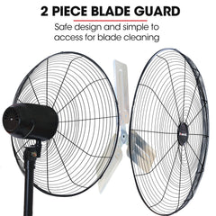 BAUMR-AG 30" 762mm 300W Industrial Pedestal Fan, Large, Commercial, Heavy-duty, 3 Speed, EESS Certified